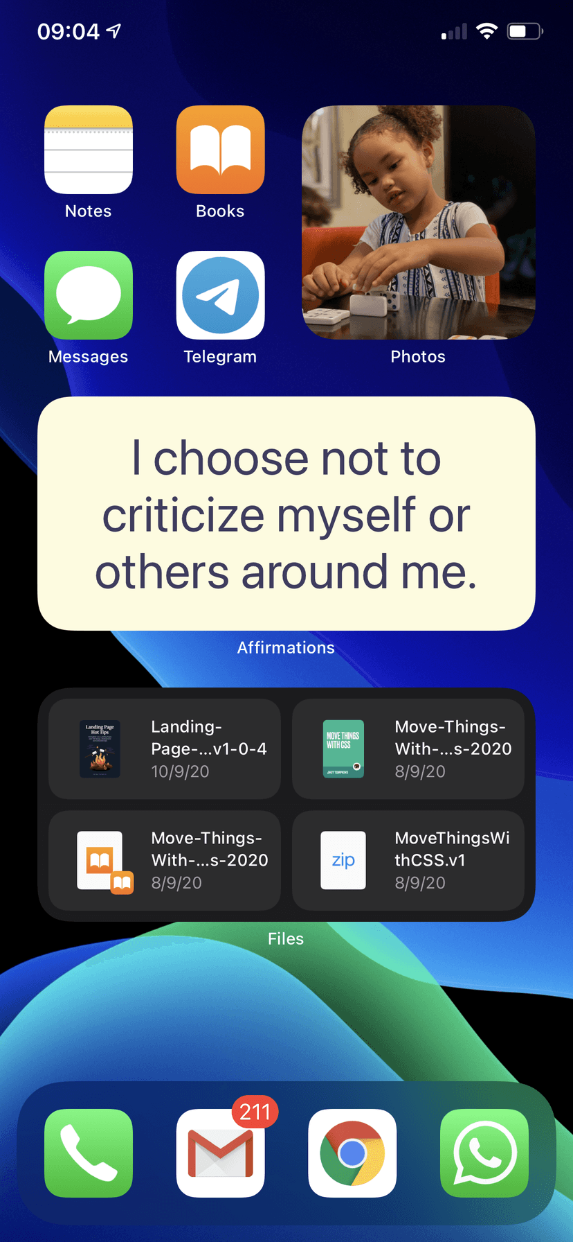 iOS 14 homescreen