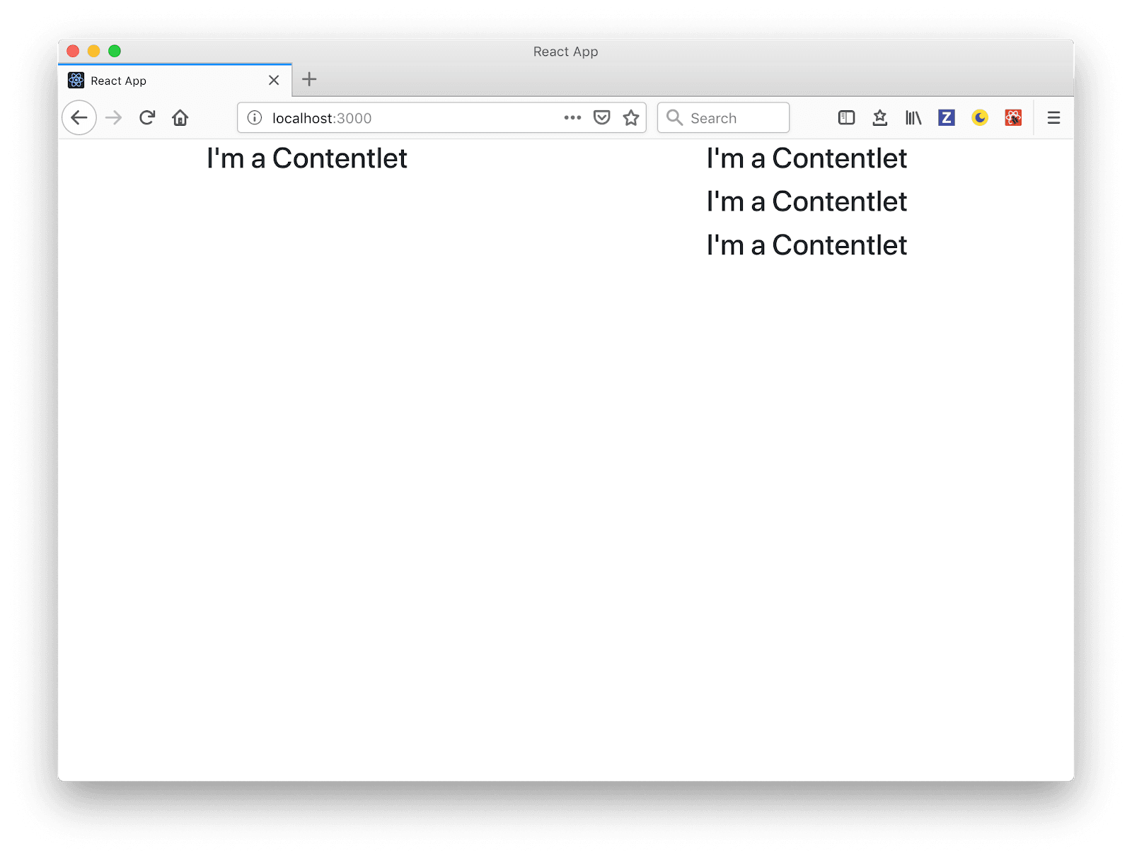 Rendering contentlets
